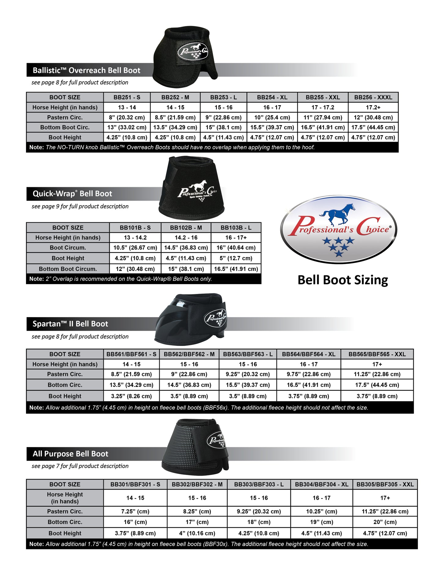 Cloches Professional's Choice No turn (BALLISTIC OVERREACH BOOTS)